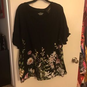 NWT Lane Bryant Floral Ruffle Sleeve 22/24
